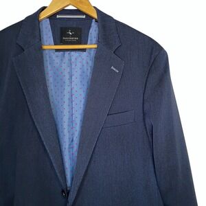 Tailorbyrd Collection Blazer Mens 46R Blue Stretch Fabric Dual Vent Sport Jacket